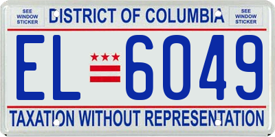 DC license plate EL6049