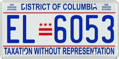 DC license plate EL6053