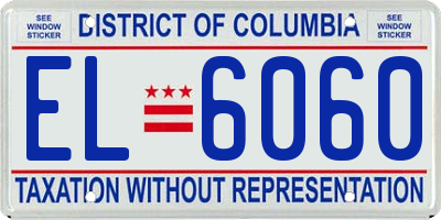 DC license plate EL6060
