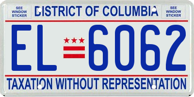 DC license plate EL6062