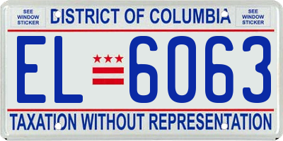 DC license plate EL6063
