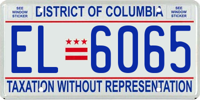 DC license plate EL6065