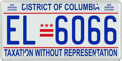 DC license plate EL6066
