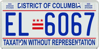 DC license plate EL6067