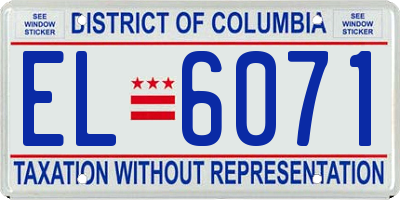 DC license plate EL6071