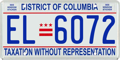 DC license plate EL6072