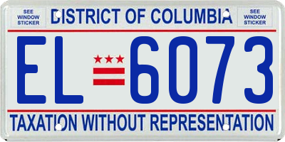 DC license plate EL6073