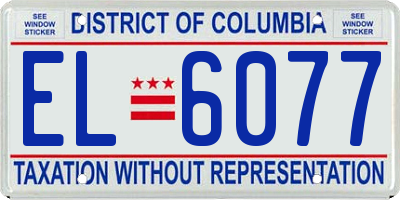 DC license plate EL6077