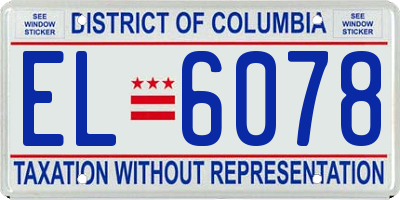 DC license plate EL6078