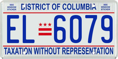 DC license plate EL6079