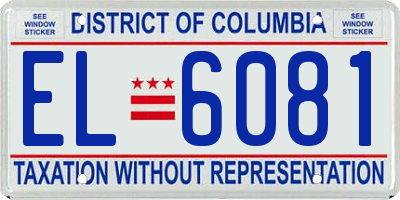 DC license plate EL6081