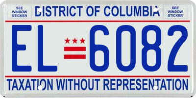 DC license plate EL6082