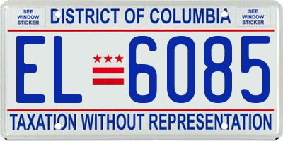 DC license plate EL6085