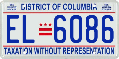 DC license plate EL6086