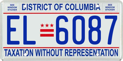 DC license plate EL6087