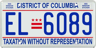 DC license plate EL6089