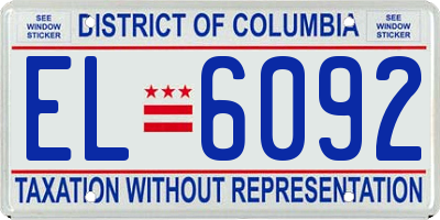 DC license plate EL6092