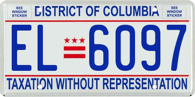 DC license plate EL6097