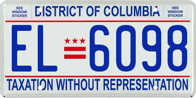 DC license plate EL6098