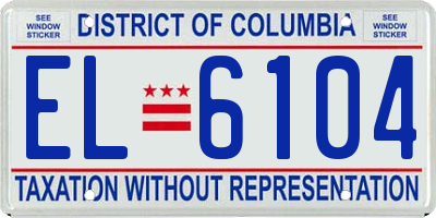 DC license plate EL6104