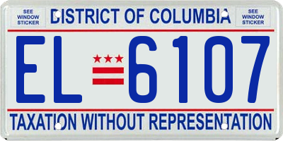 DC license plate EL6107