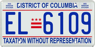 DC license plate EL6109
