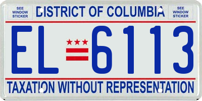 DC license plate EL6113