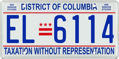 DC license plate EL6114