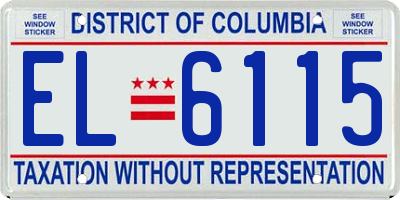 DC license plate EL6115