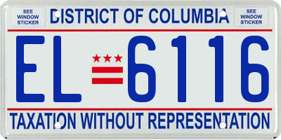 DC license plate EL6116