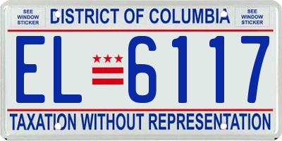 DC license plate EL6117