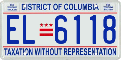 DC license plate EL6118