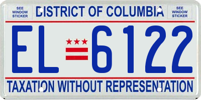 DC license plate EL6122