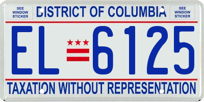 DC license plate EL6125