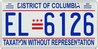 DC license plate EL6126