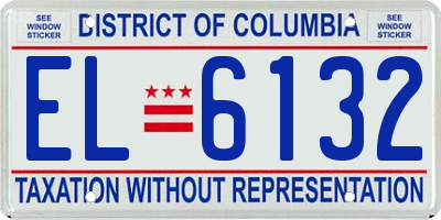 DC license plate EL6132
