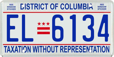 DC license plate EL6134