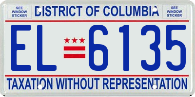 DC license plate EL6135