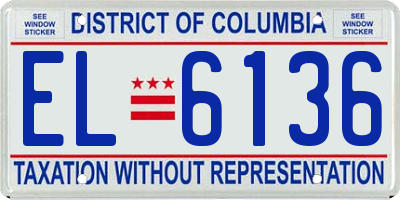 DC license plate EL6136