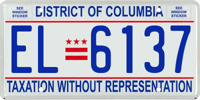 DC license plate EL6137