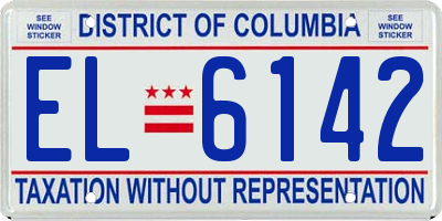 DC license plate EL6142