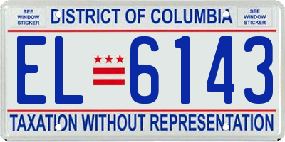 DC license plate EL6143