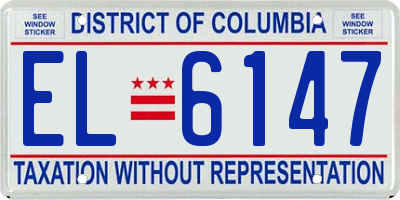 DC license plate EL6147