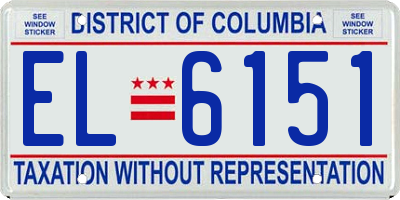 DC license plate EL6151