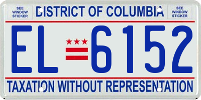 DC license plate EL6152