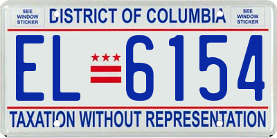 DC license plate EL6154
