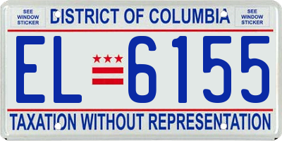 DC license plate EL6155