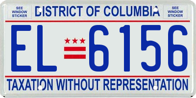 DC license plate EL6156