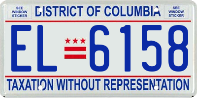 DC license plate EL6158