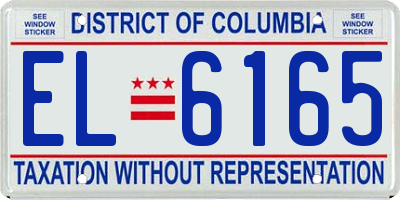 DC license plate EL6165